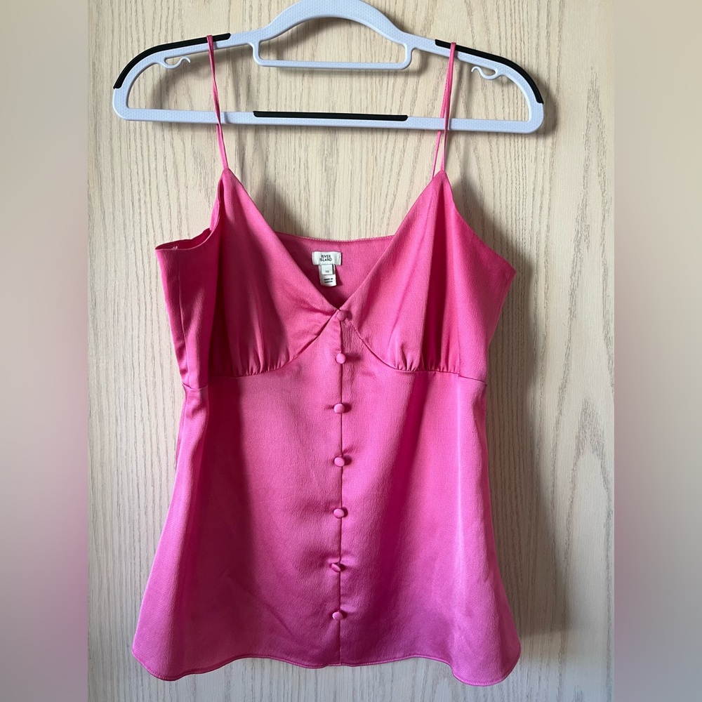 Elegant Pink Satin Cami Top River Island - Picture 2 of 5